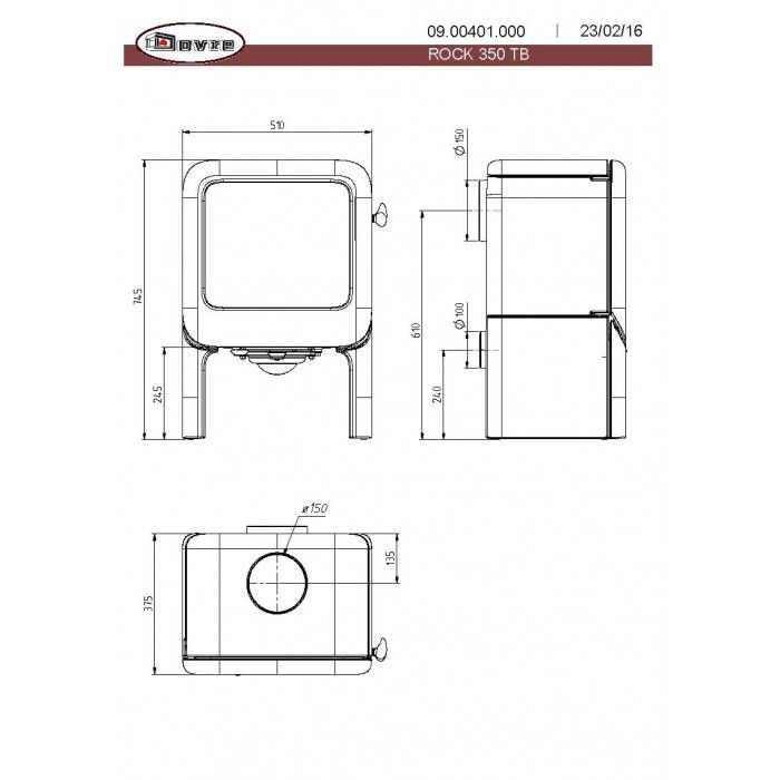Піч-камін Dovre ROCK 350 TB / E12 білий