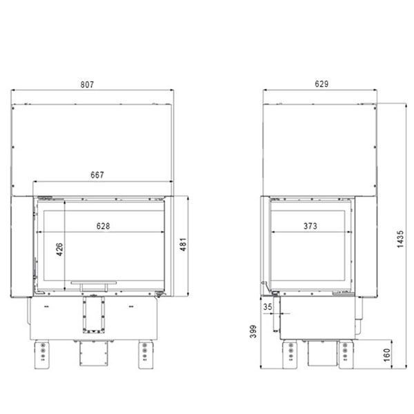 Камінна топка Defro Home INTRA SM BP G MINI (чорний шамот)