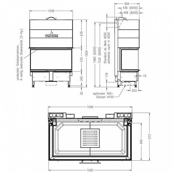 Камінна топка Spartherm Arte 3RL-100h-4S 5242