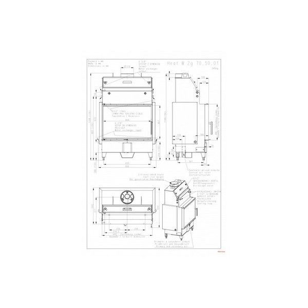 Камінна топка Romotop HEAT W 2g 70.50.01 - водяна камінна топка з теплообмінником та прямим склом