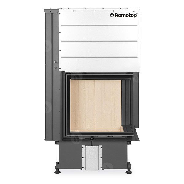 Камінна топка Romotop IMPRESSION R 2g L 58.60.34.21 - кутова лівостороння топка з гільйотиною та роздільним склом, світлий шамот