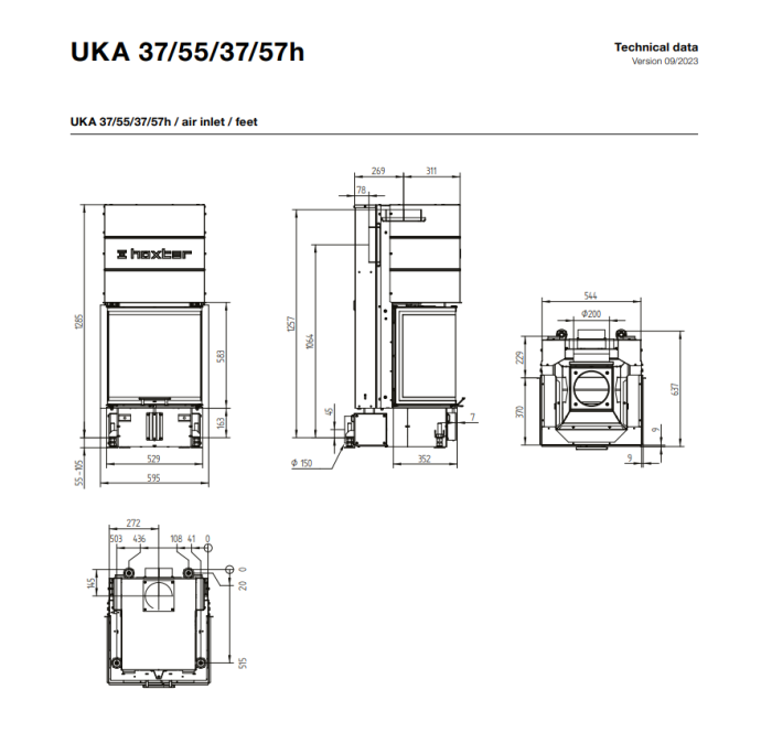 Камінна топка Hoxter UKA 37/55/37/57 h