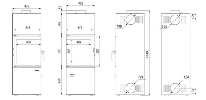 Піч-камін Defro Home QUADRUM
