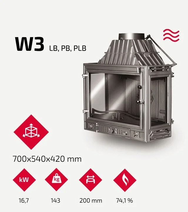 Камінна топка KAWMET W3 LB (16.7 kW)