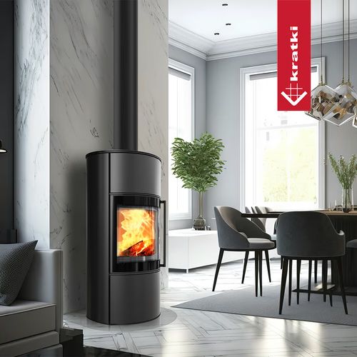 Сталева піч-камін Kratki BJORN/W Ø 150 (8 кВт)