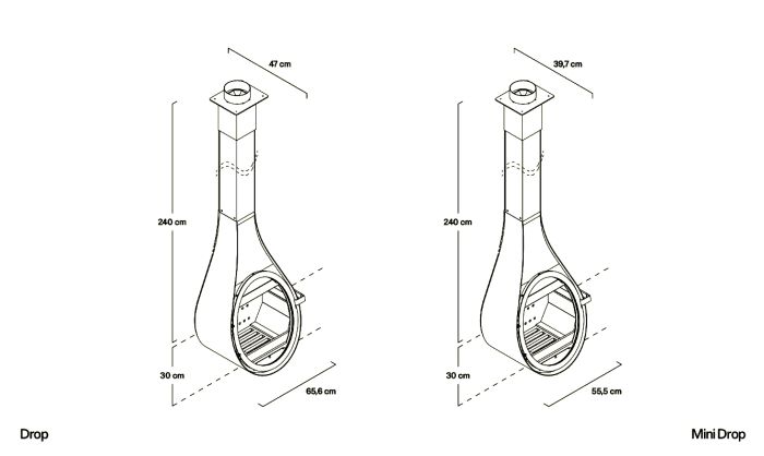Дизайнерський камін Rocal Drop Mini