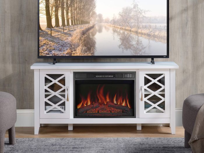 Камінокомплект ArtiFlame Odessa AF23S білий з обігрівом і звуком горіння вогню