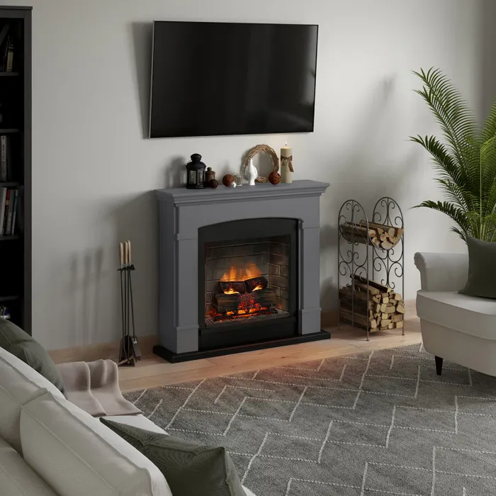 Камінокомплект TAGU HELMI PowerFlame 2 сірий зі звуком