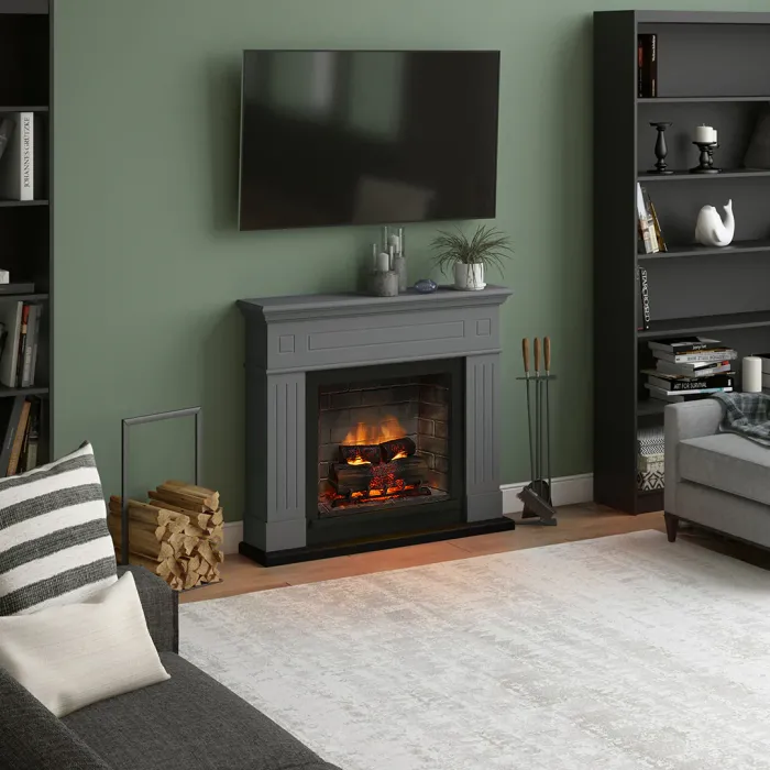 Камінокомплект TAGU LARSEN PowerFlame 2 сірий зі звуком
