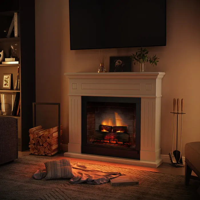 Камінокомплект TAGU LARSEN PowerFlame 2 білий зі звуком