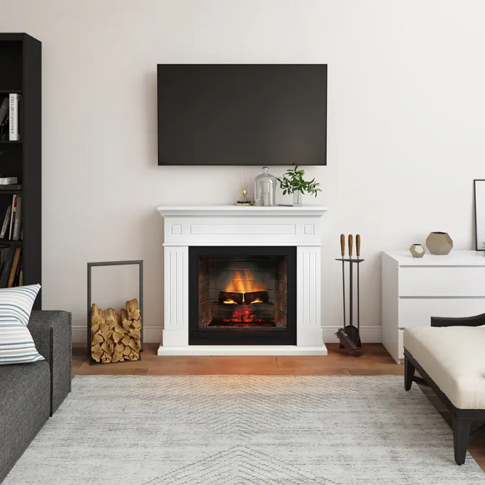 Камінокомплект TAGU LARSEN PowerFlame 2 білий зі звуком